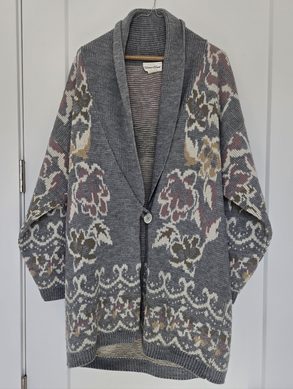 Vtg floral duster sweater Oversized - made in usa